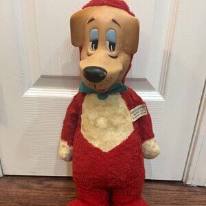Vintage Knickerbocker Rubber Face Huckleberry Hound Plush Toy